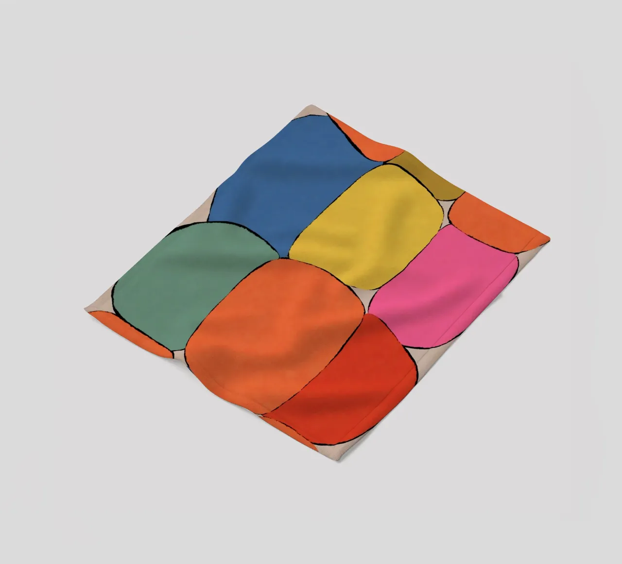 Block pattern fields fleece blanket by Carinaprint