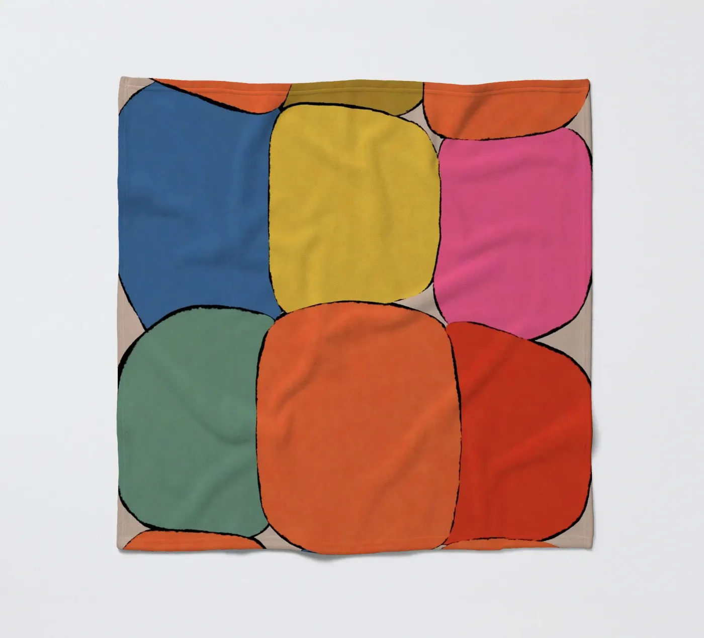 Block pattern fields fleece blanket by Carinaprint