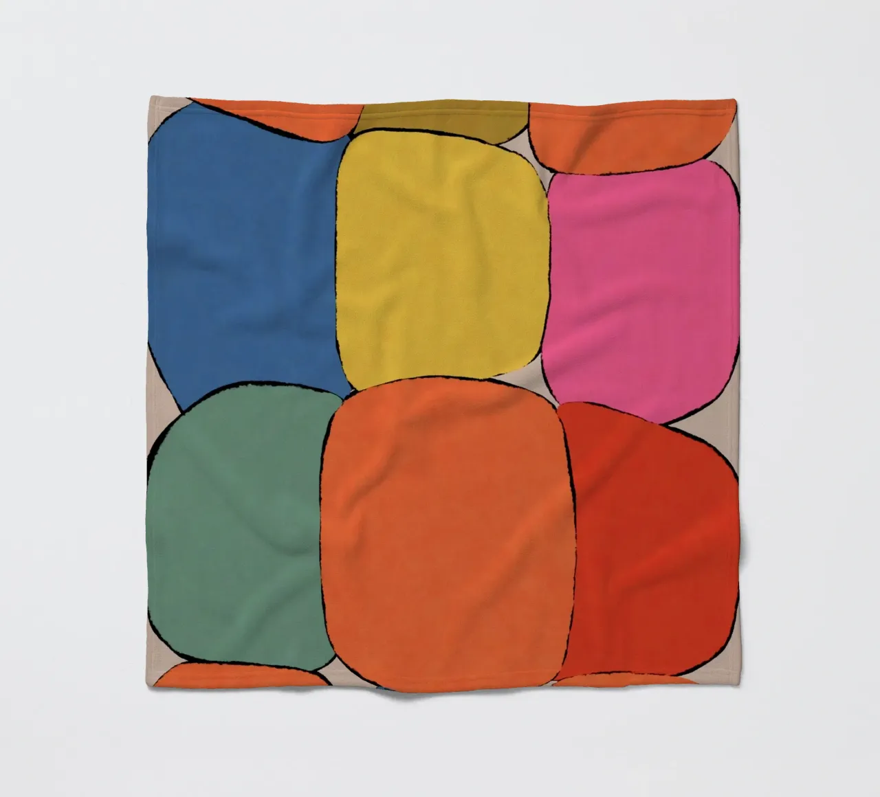 Block pattern fields fleece blanket by Carinaprint