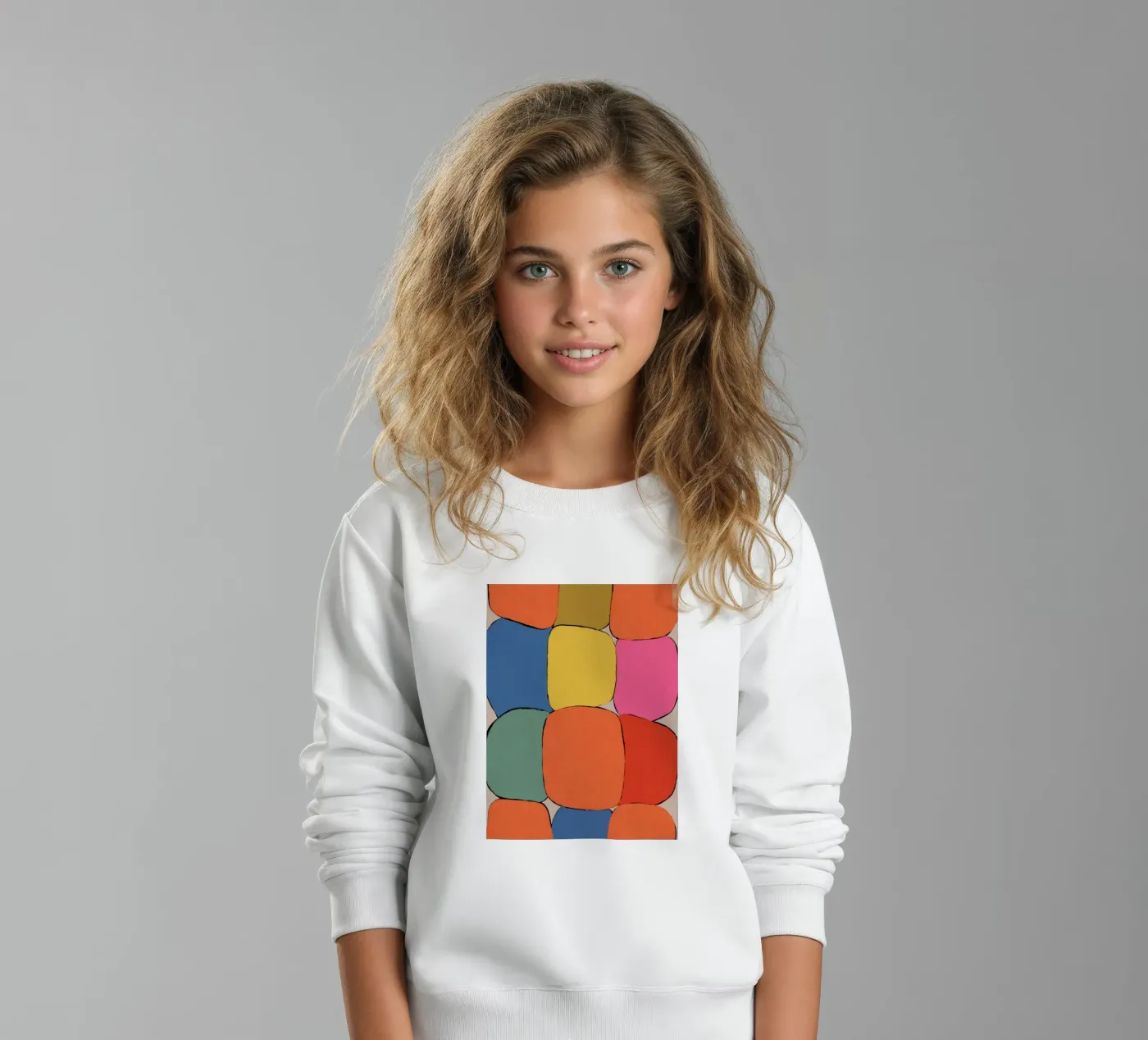 Block pattern fields kinder sweatshirt van Carinaprint