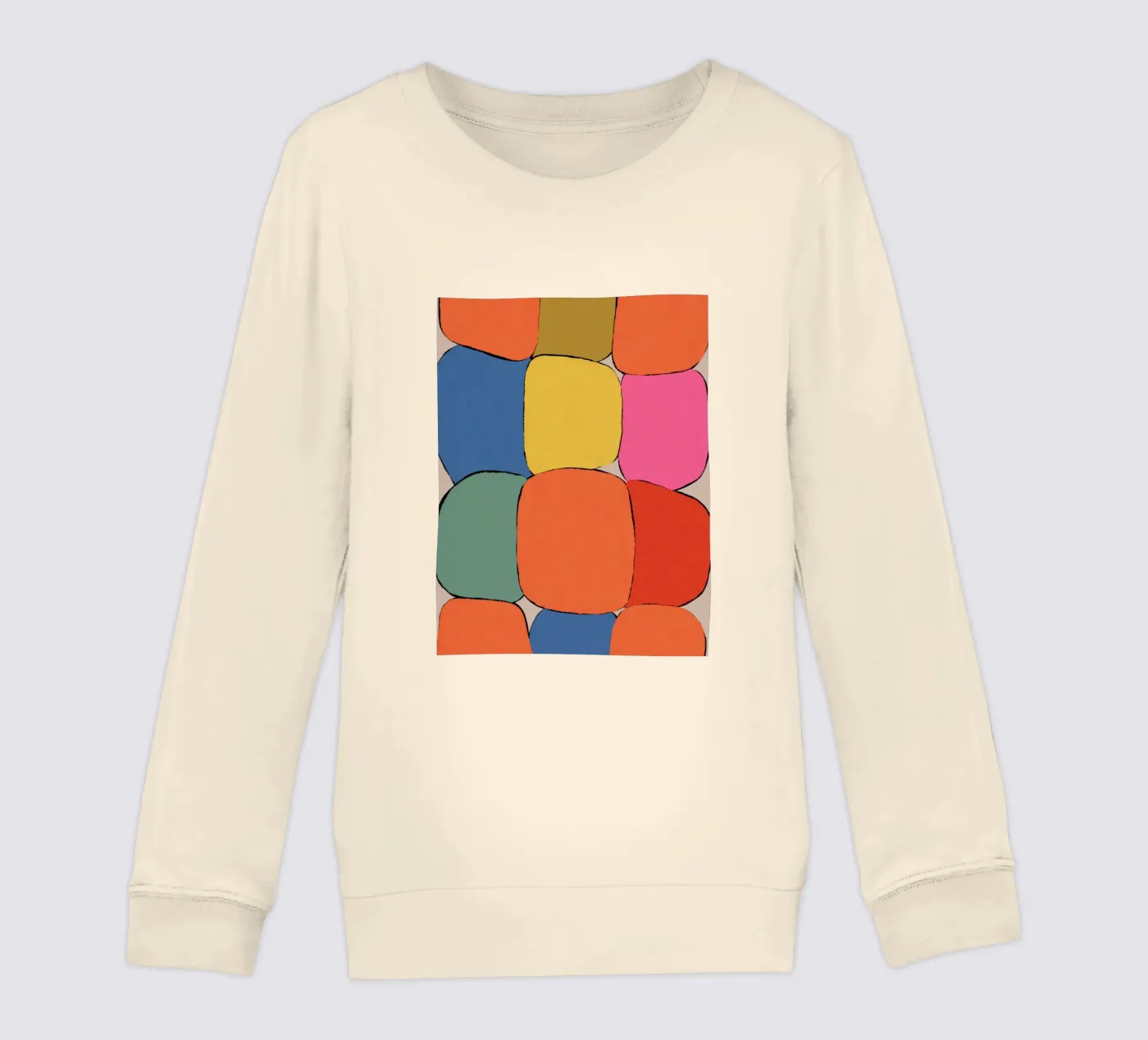 Block pattern fields kinder sweatshirt van Carinaprint