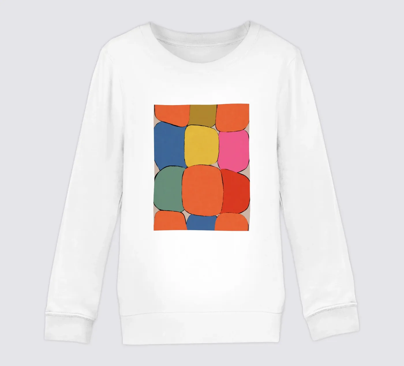 Block pattern fields kinder sweatshirt van Carinaprint