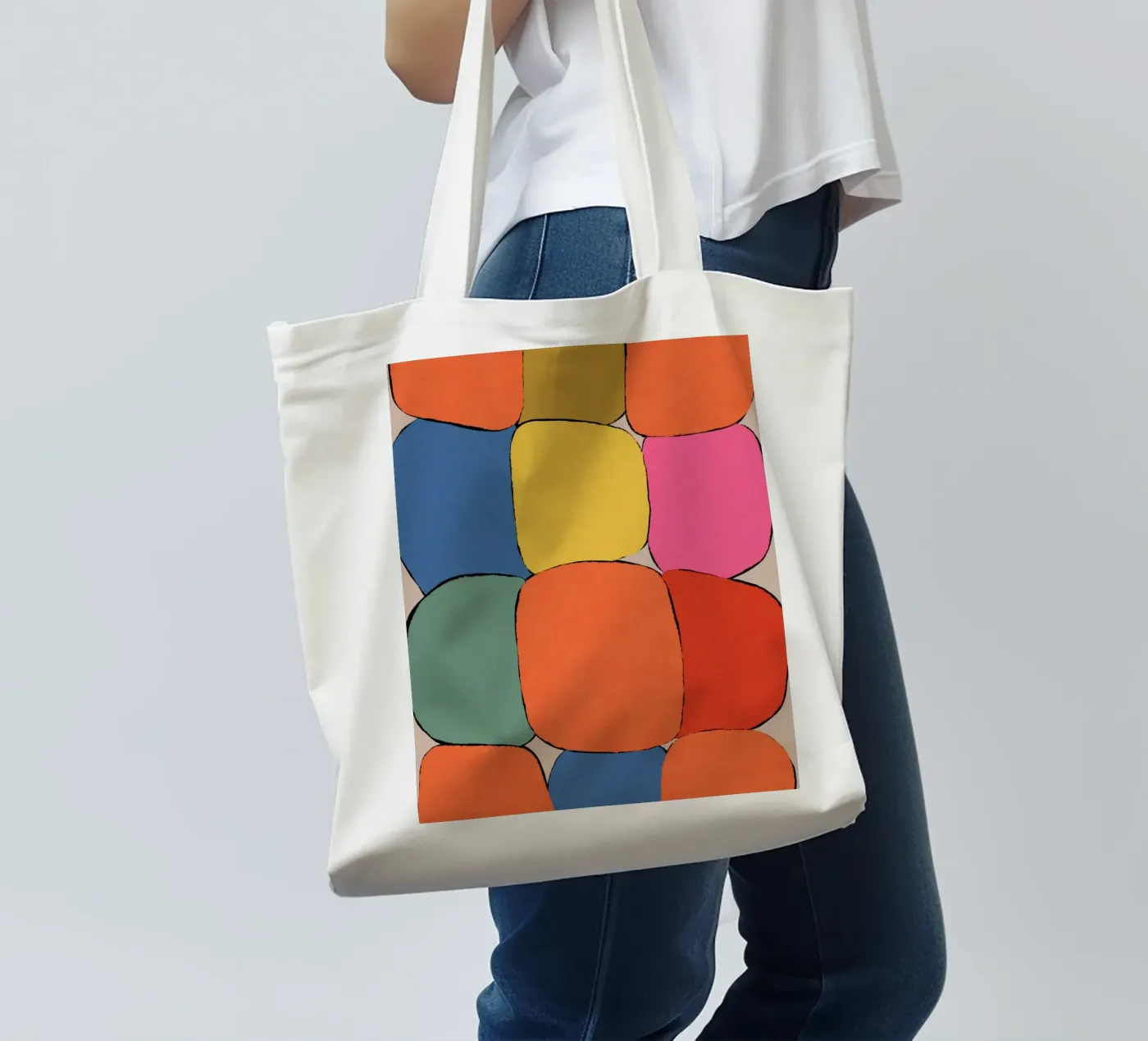 Block pattern fields Jutebeutel von Carinaprint