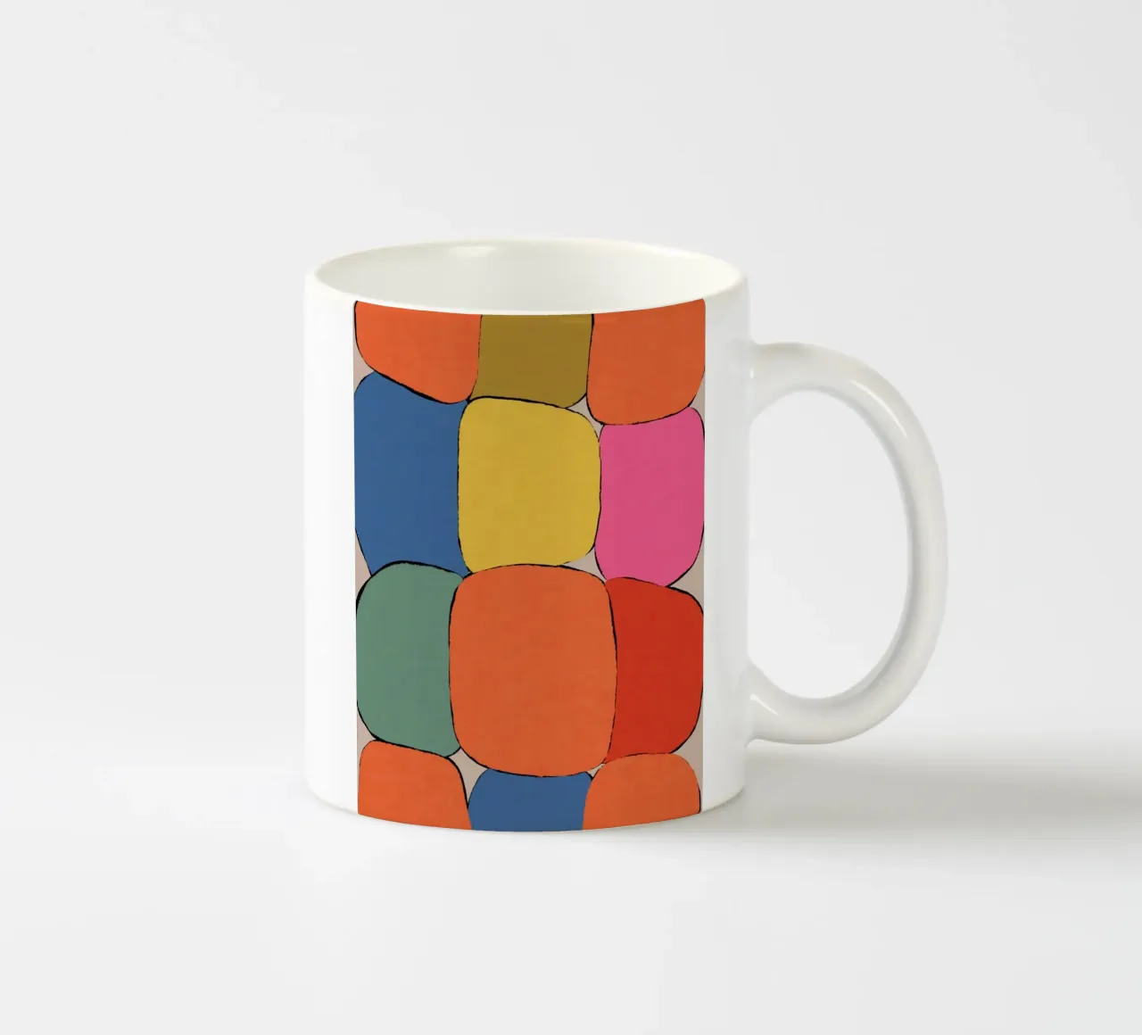 Block pattern fields ceramic mug by Carinaprint