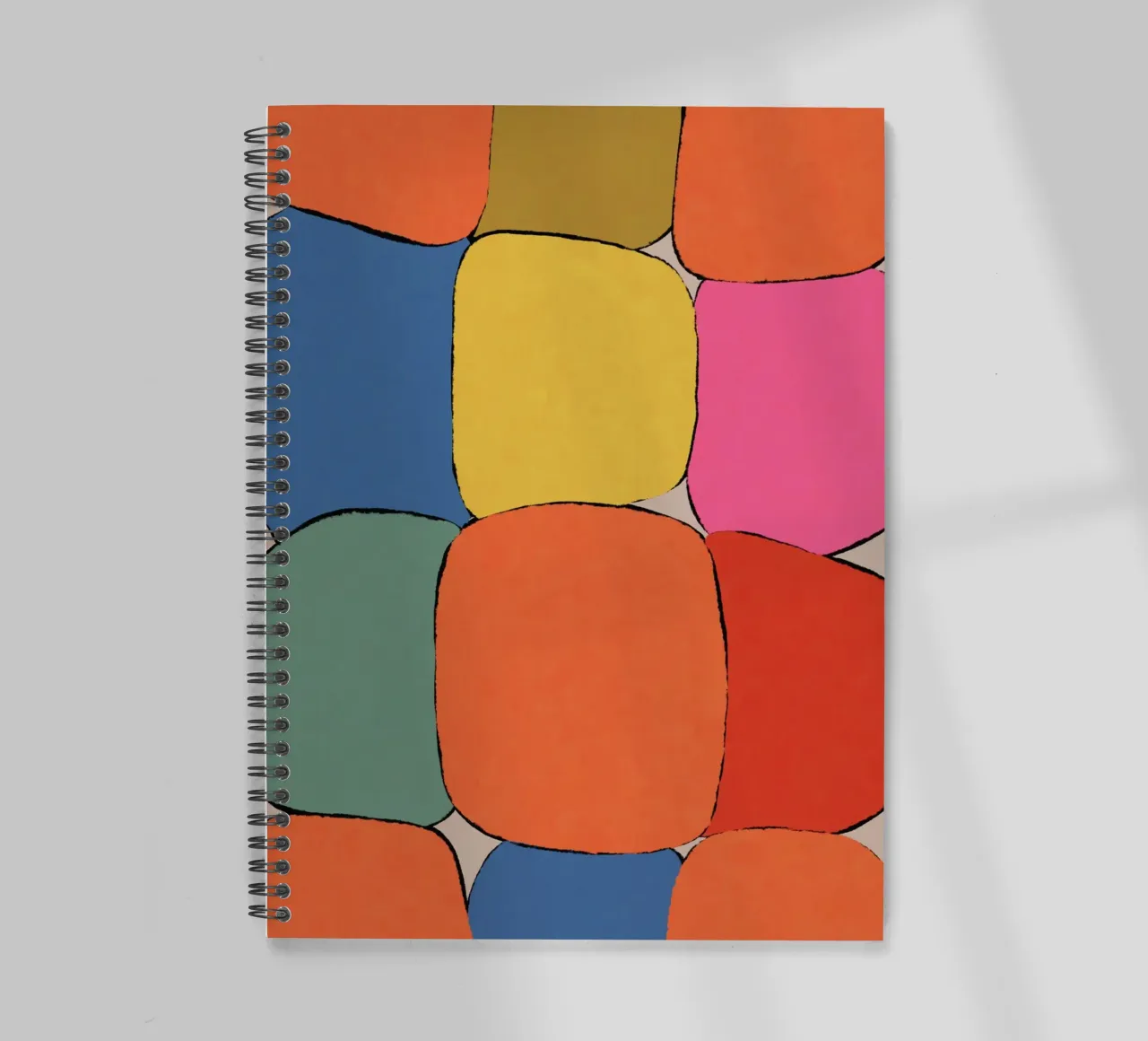 Block pattern fields spiral notebook by Carinaprint