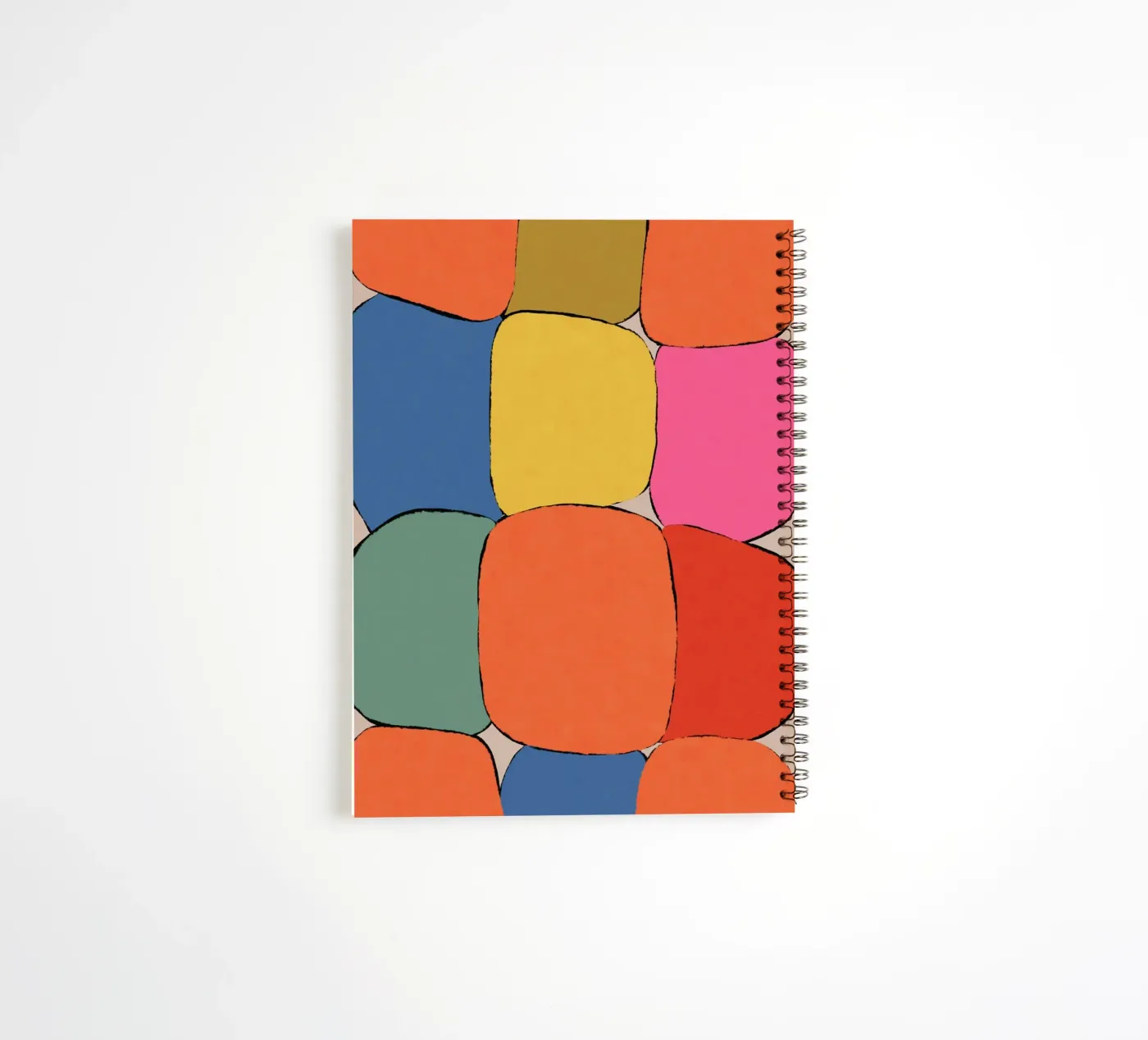 Block pattern fields spiral notebook by Carinaprint