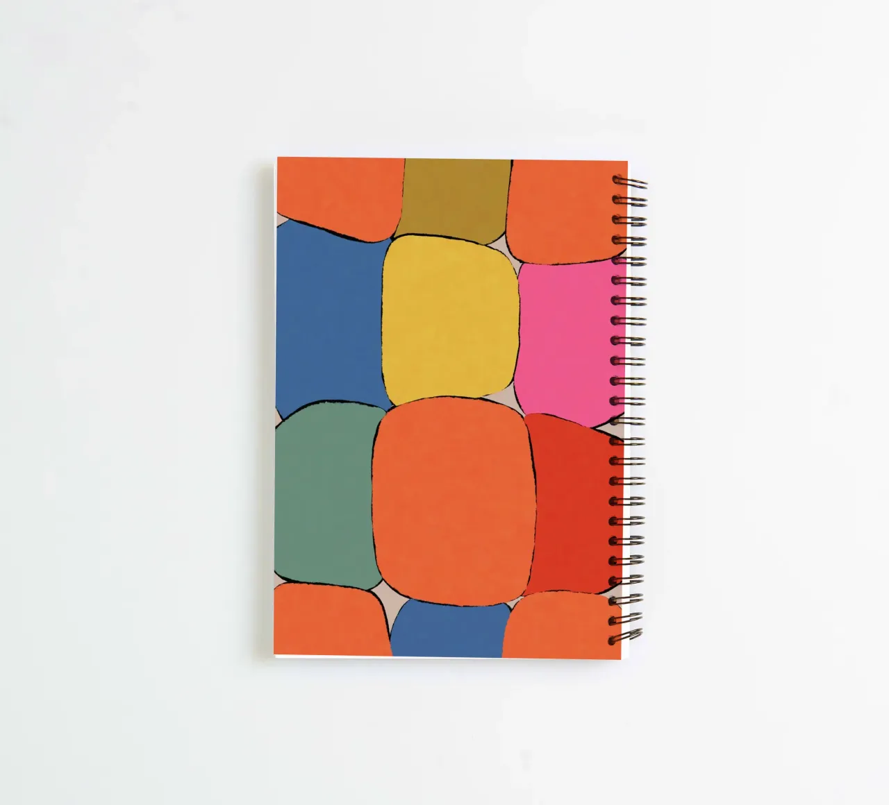 Block pattern fields spiral notebook by Carinaprint