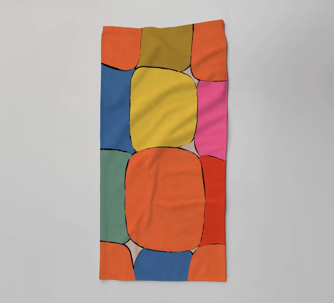 Block pattern fields towel by Carinaprint