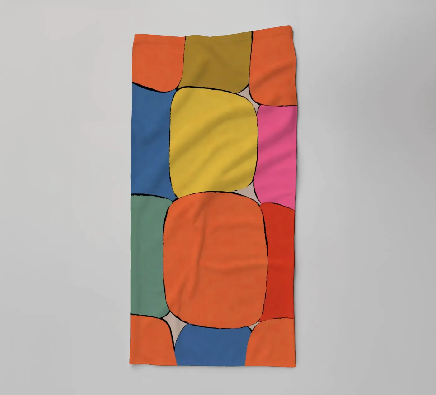Block pattern fields towel by Carinaprint