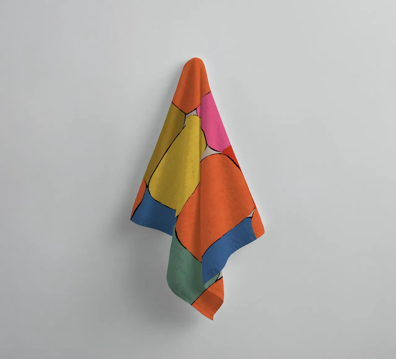 Block pattern fields towel by Carinaprint
