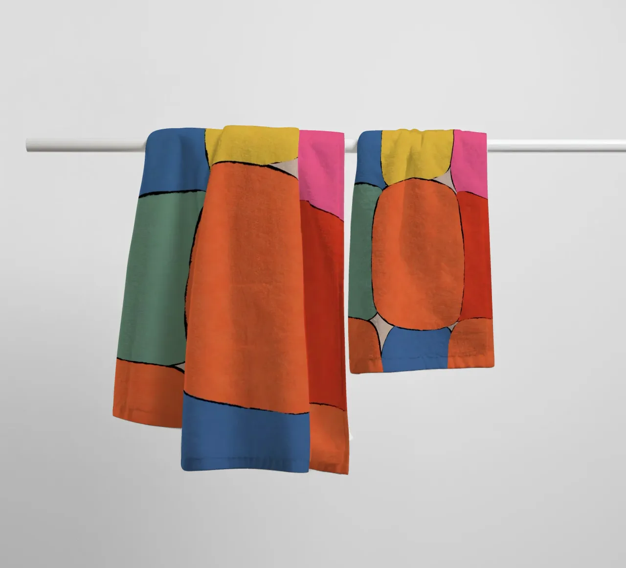 Block pattern fields towel by Carinaprint