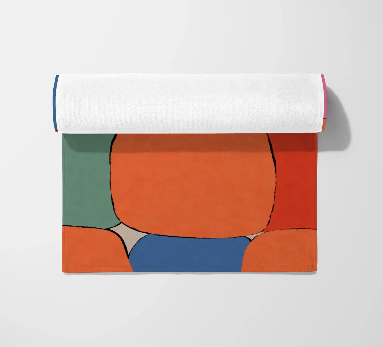 Block pattern fields beach towel by Carinaprint
