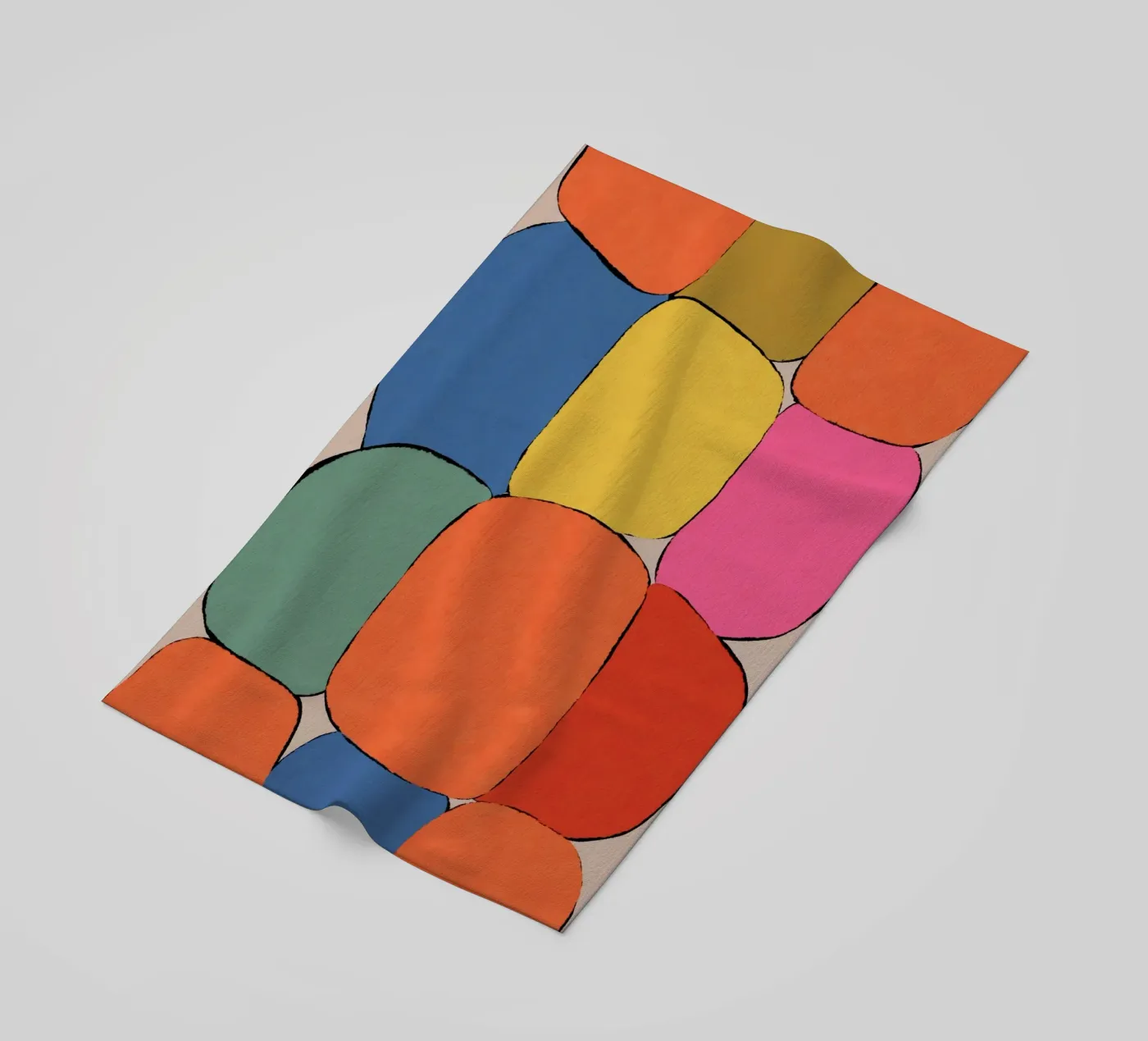 Blokpatroonvelden strandhanddoek van Carinaprint