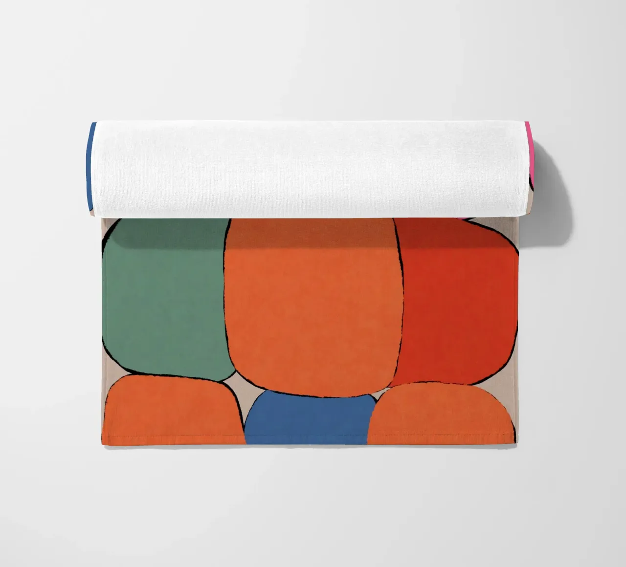 Block pattern fields beach towel by Carinaprint