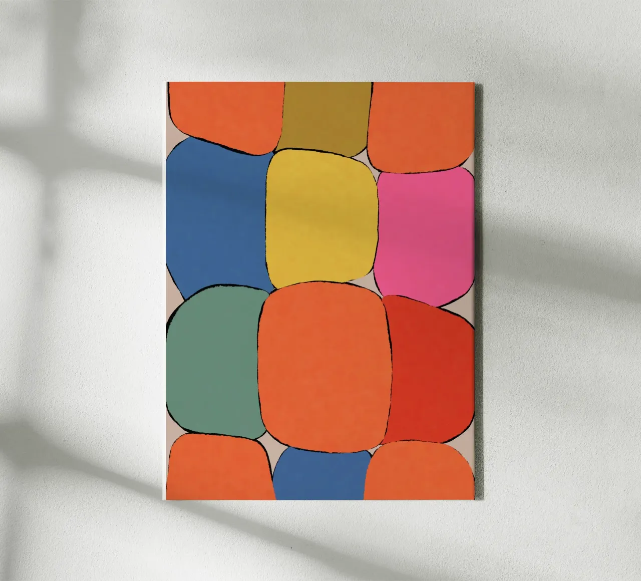 Block pattern fields canvas with Floater frame by Carinaprint