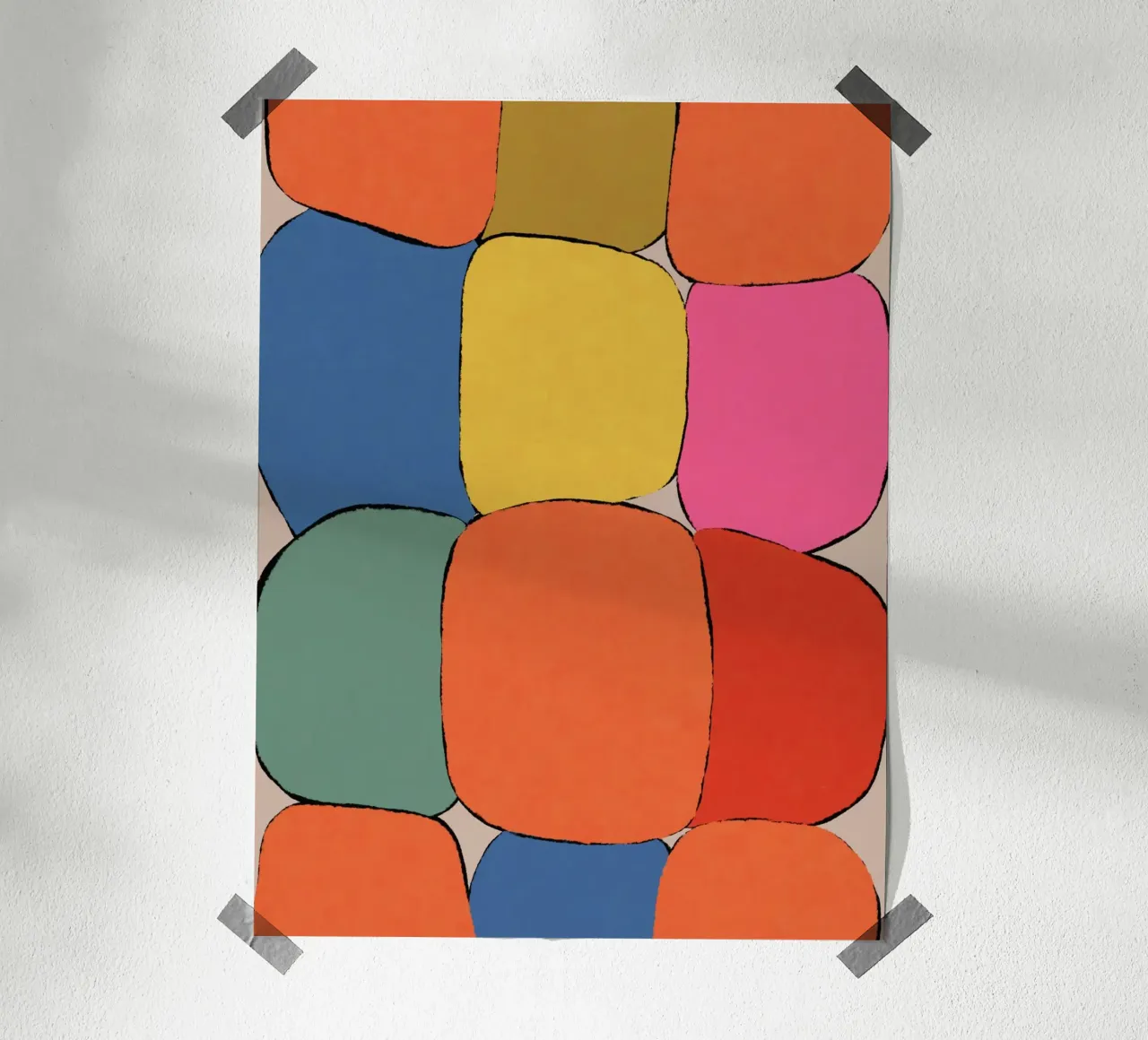 Block pattern fields poster by Carinaprint