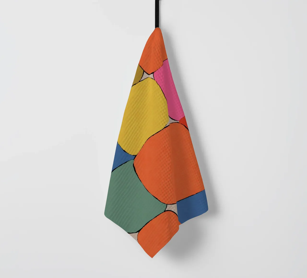 Block pattern fields tea towel by Carinaprint