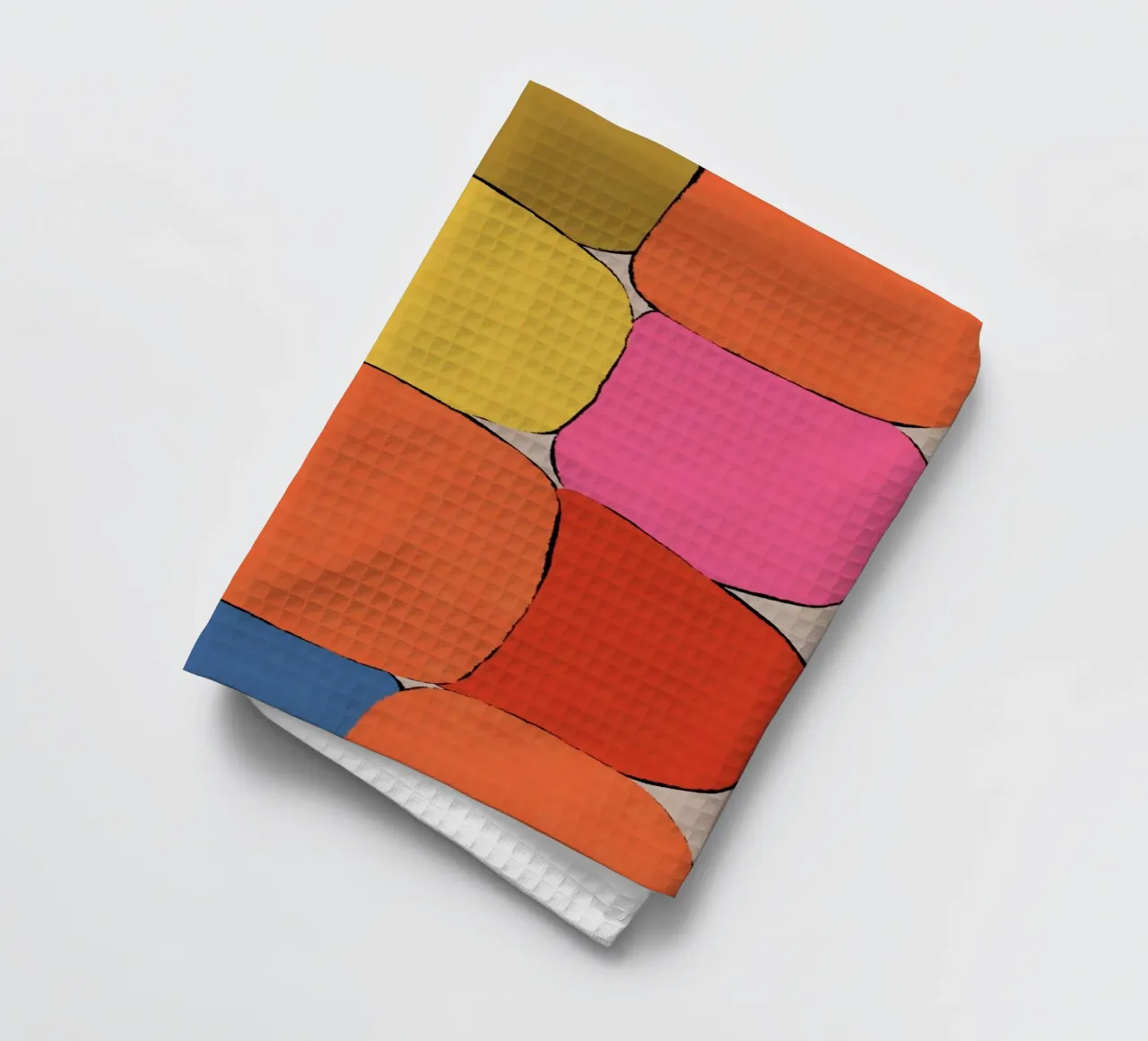 Block pattern fields tea towel by Carinaprint