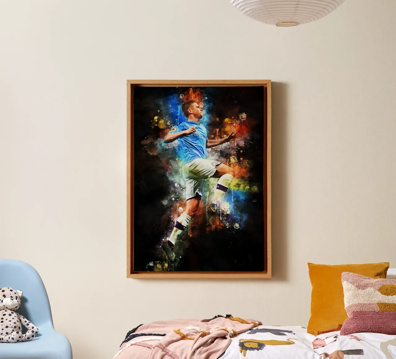 Kevin De Bruyne tela con Cornice a cassetta da MasterInkArt