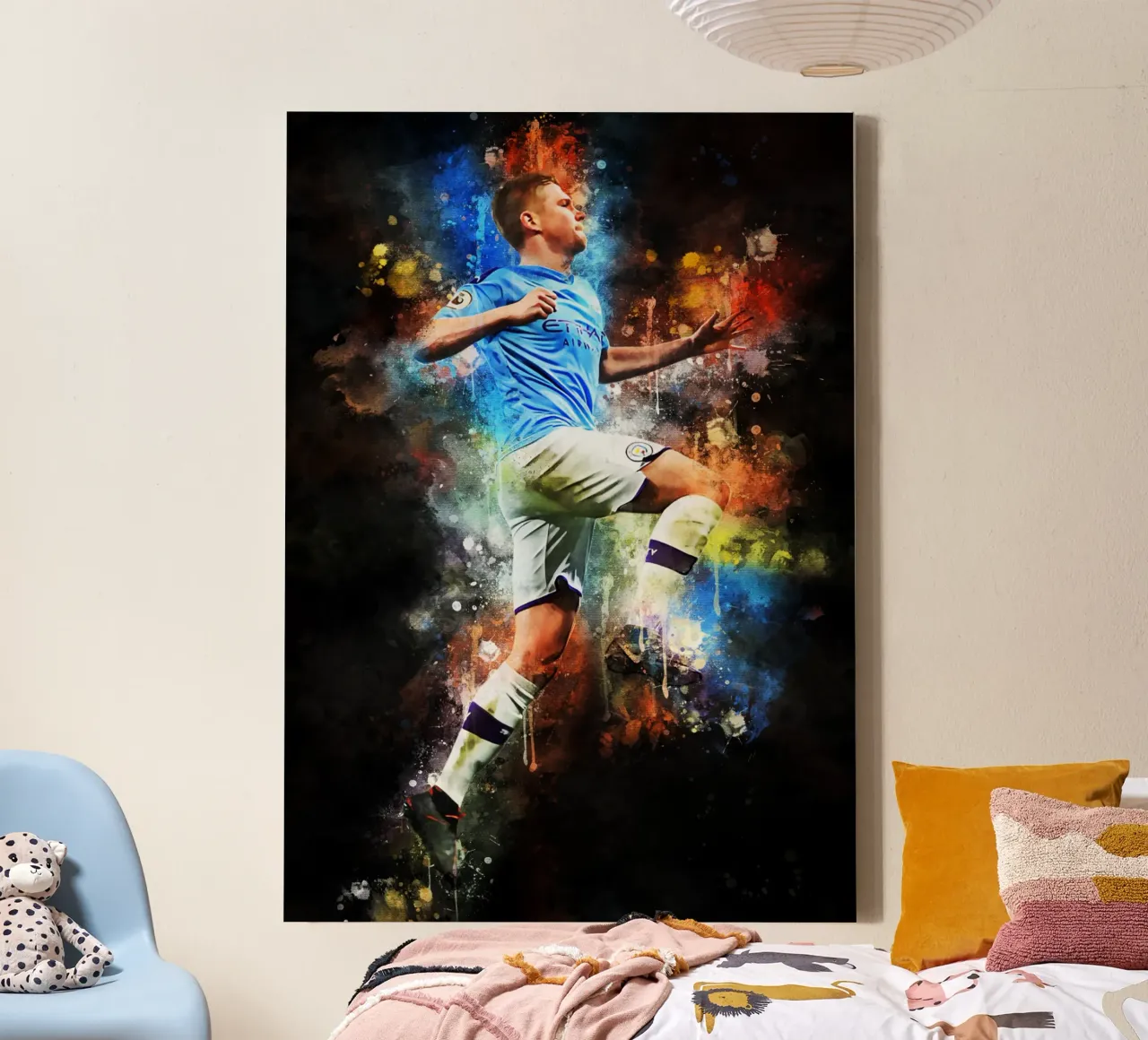 Kevin De Bruyne tela con Cornice a cassetta da MasterInkArt