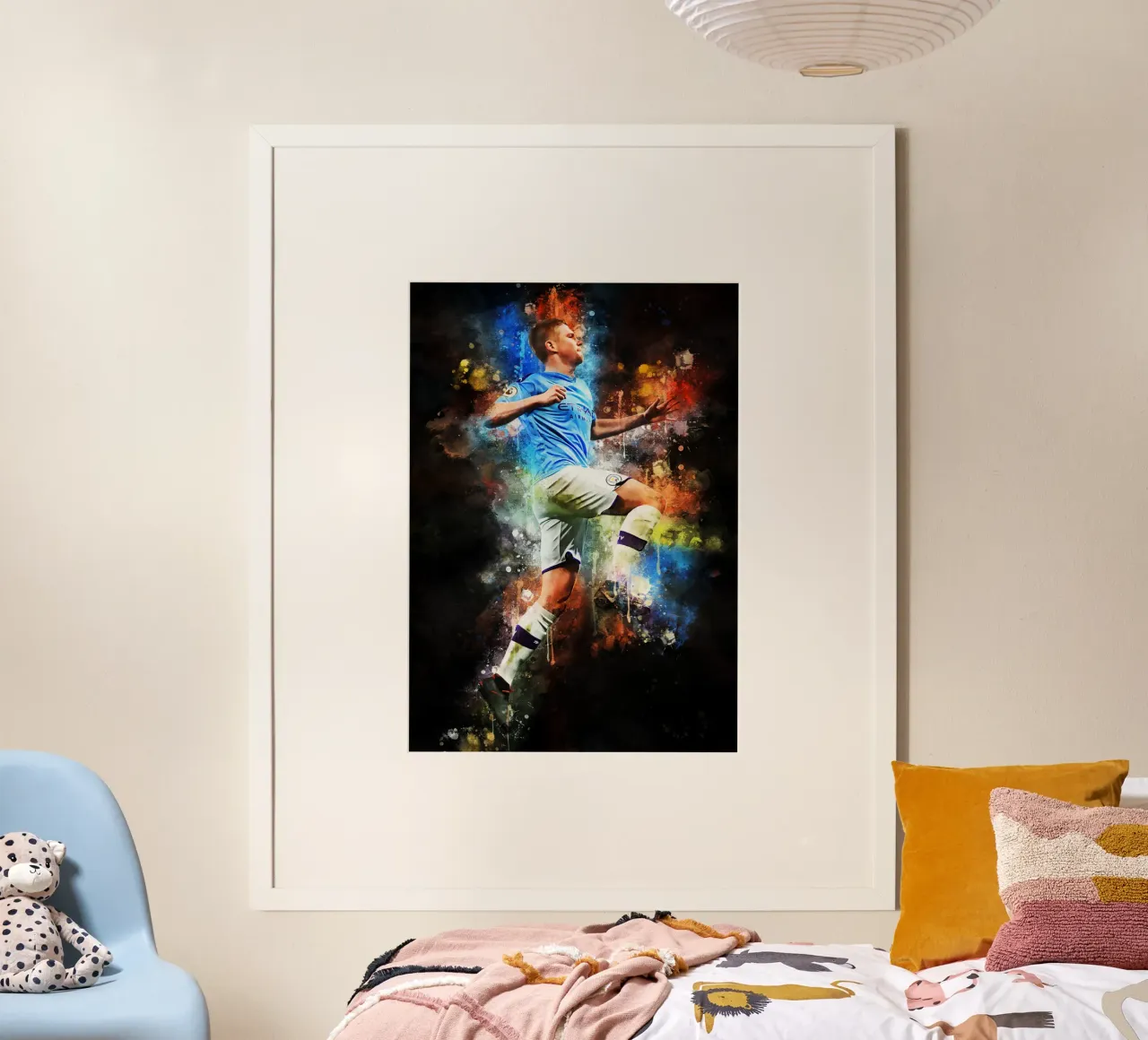 Kevin De Bruyne poster con telaio in alluminio da MasterInkArt