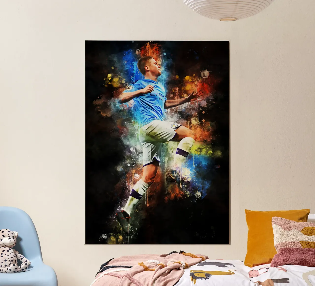 Kevin De Bruyne poster con telaio in alluminio da MasterInkArt