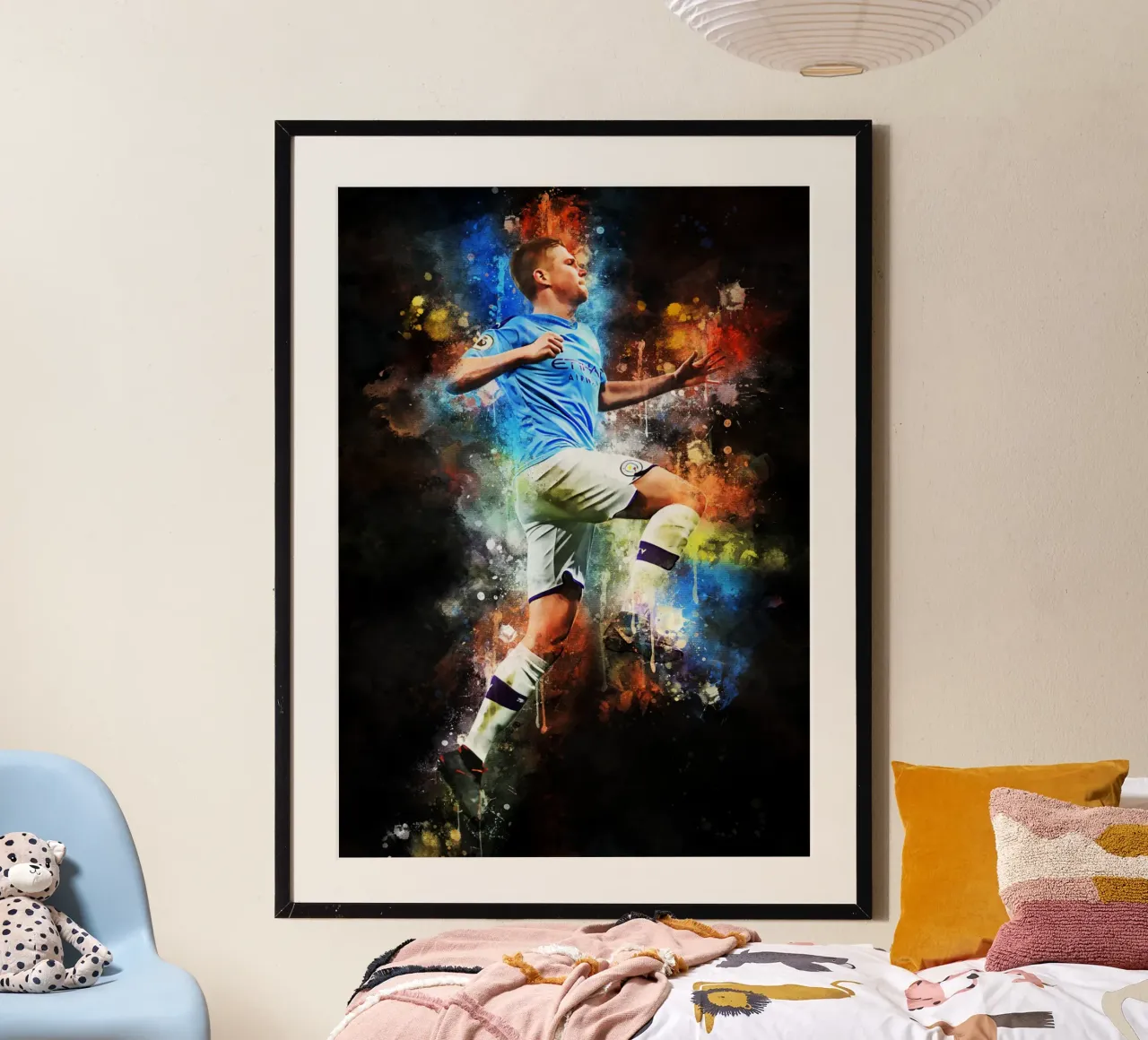 Kevin De Bruyne poster con telaio in alluminio da MasterInkArt
