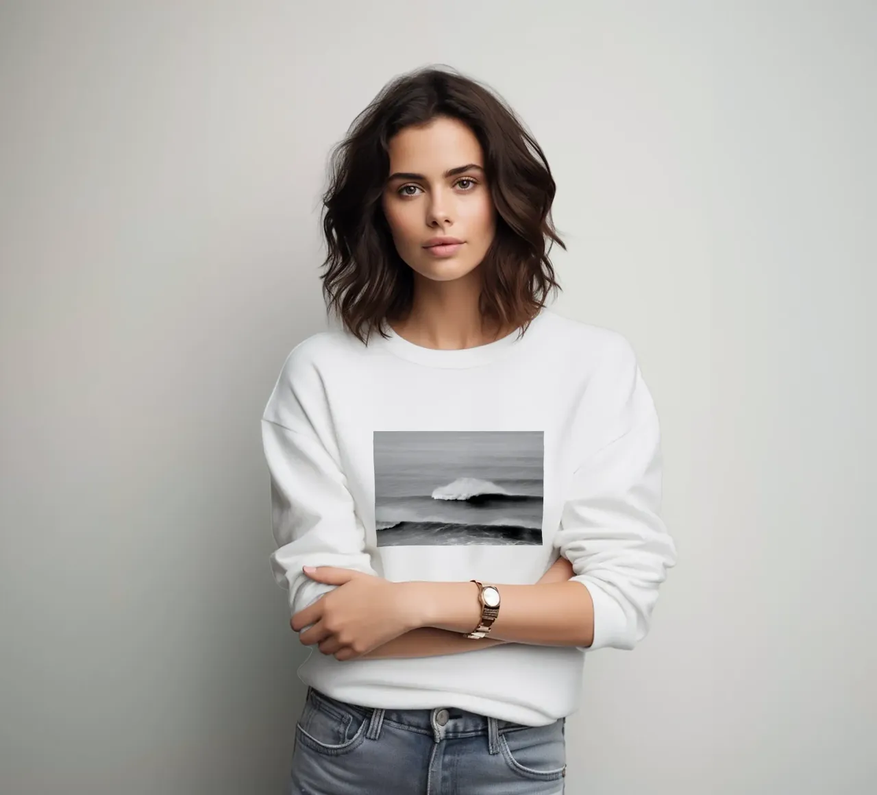 Minimal Waves sweatshirt by Fjöllart