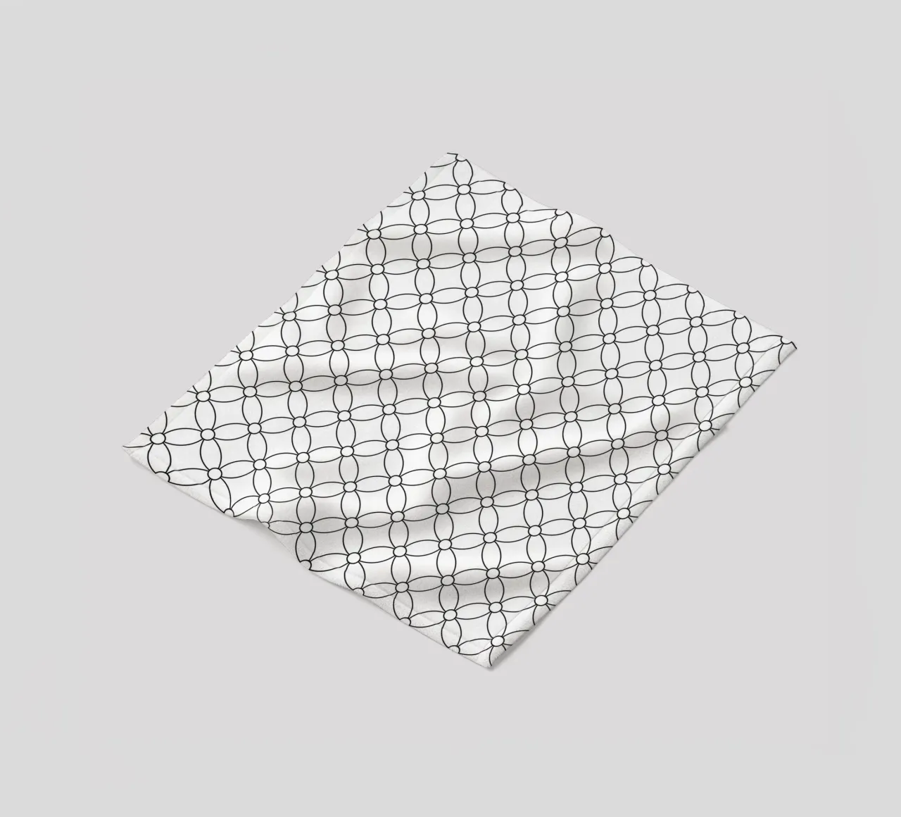 Modello geometrico minimale di fiori in bianco e nero coperta in pile da Beauty in Simplicity