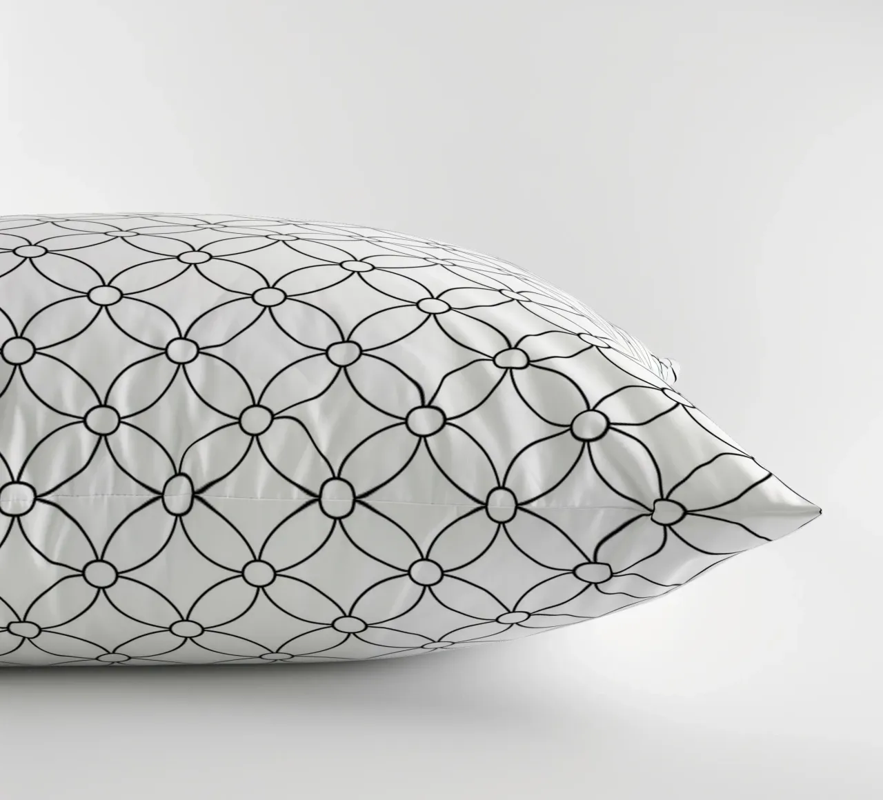 Modello geometrico minimale di fiori in bianco e nero cuscino da Beauty in Simplicity