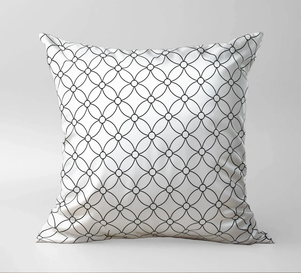 Modello geometrico minimale di fiori in bianco e nero cuscino da Beauty in Simplicity