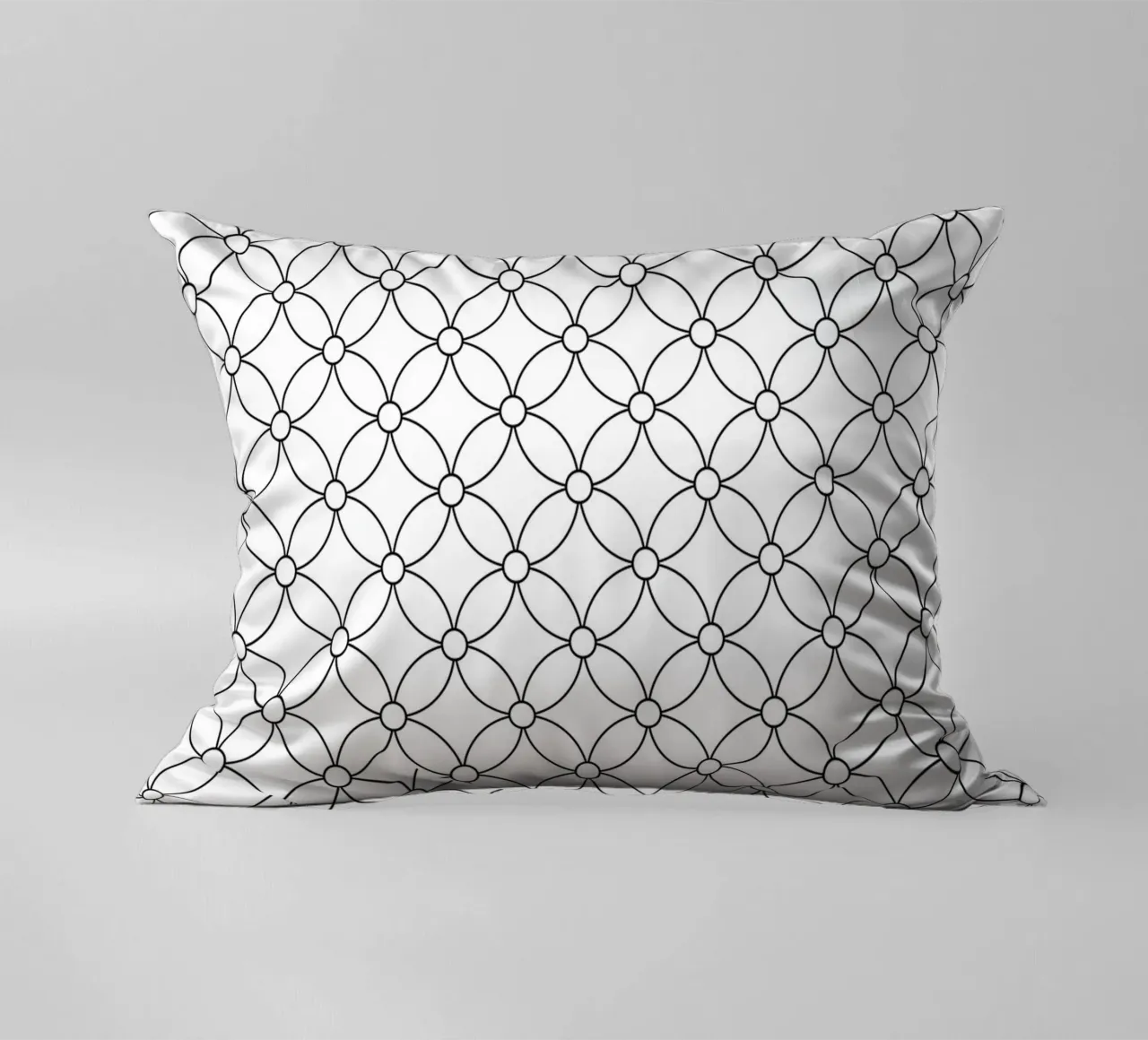 Modello geometrico minimale di fiori in bianco e nero cuscino da Beauty in Simplicity