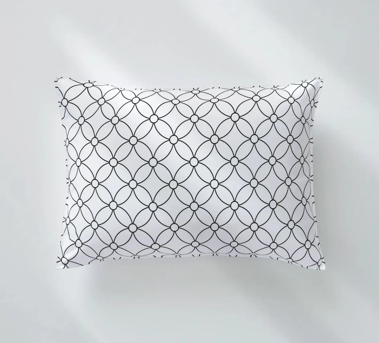 Modello geometrico minimale di fiori in bianco e nero cuscino da Beauty in Simplicity