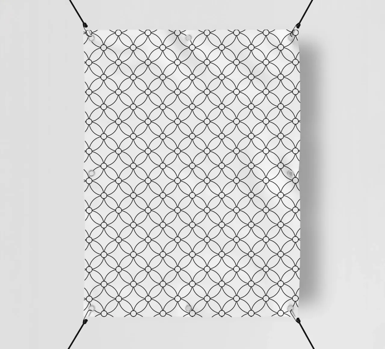 Modello geometrico minimale di fiori in bianco e nero telo in pvc da Beauty in Simplicity