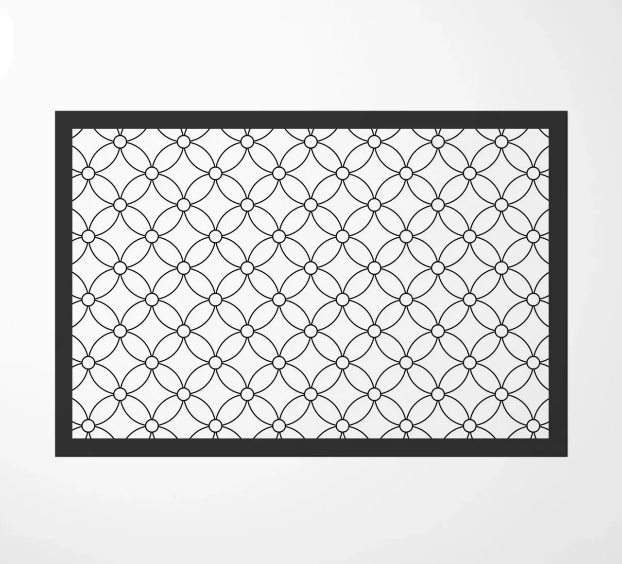 Modello geometrico minimale di fiori in bianco e nero zerbino da Beauty in Simplicity