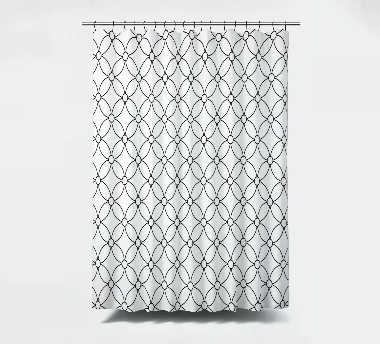 Modello geometrico minimale di fiori in bianco e nero tenda da doccia da Beauty in Simplicity