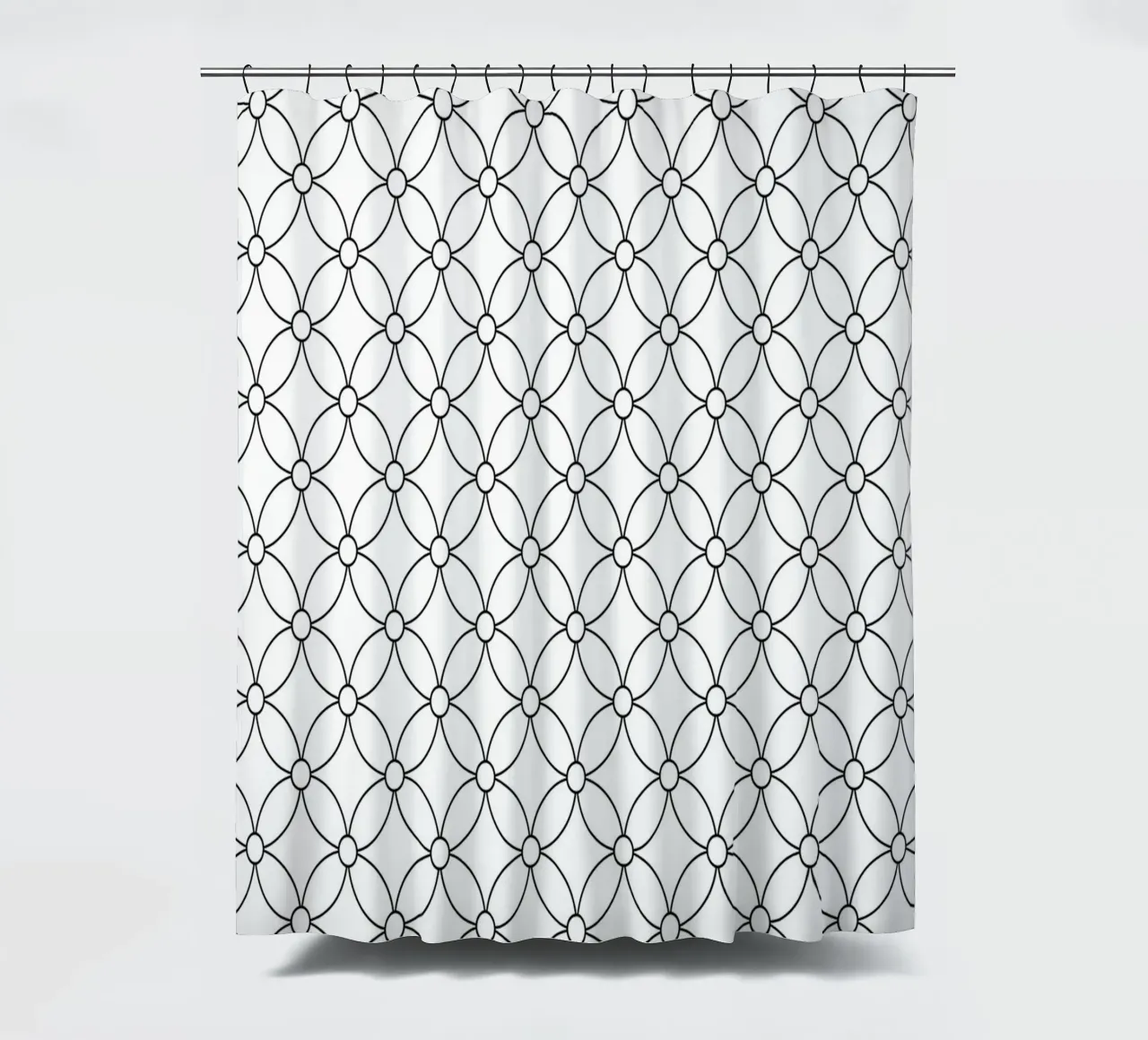 Modello geometrico minimale di fiori in bianco e nero tenda da doccia da Beauty in Simplicity