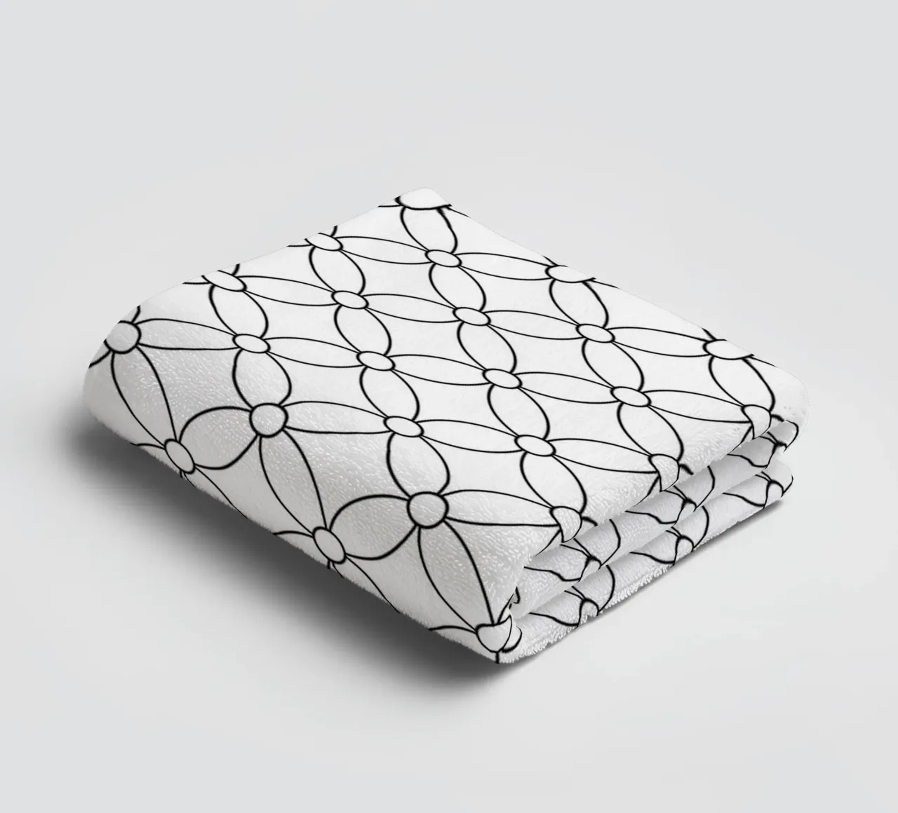 Modello geometrico minimale di fiori in bianco e nero asciugamano da bagno da Beauty in Simplicity