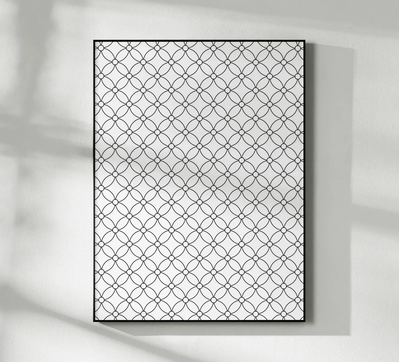 Modello geometrico minimale di fiori in bianco e nero plexiglass da Beauty in Simplicity