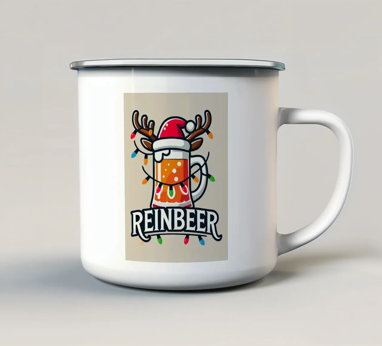 tazza orso corna renna cappello babbo natale tazza in smalto da Rick Thompson