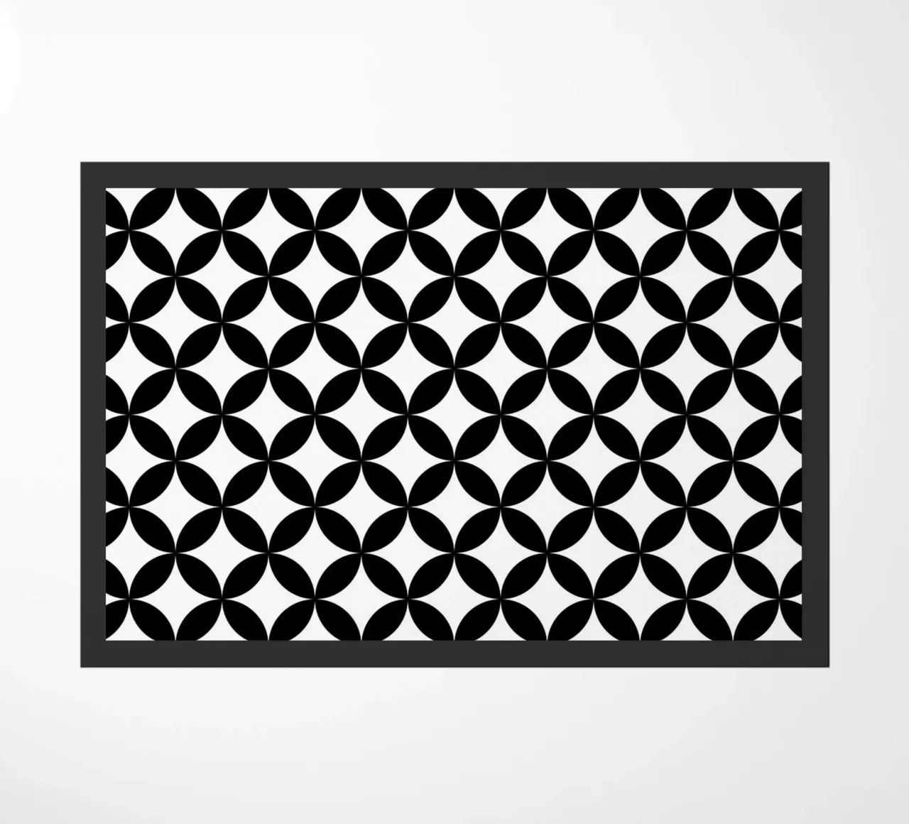 Modello floreale geometrico minimale 2 | Nero su bianco zerbino da Beauty in Simplicity