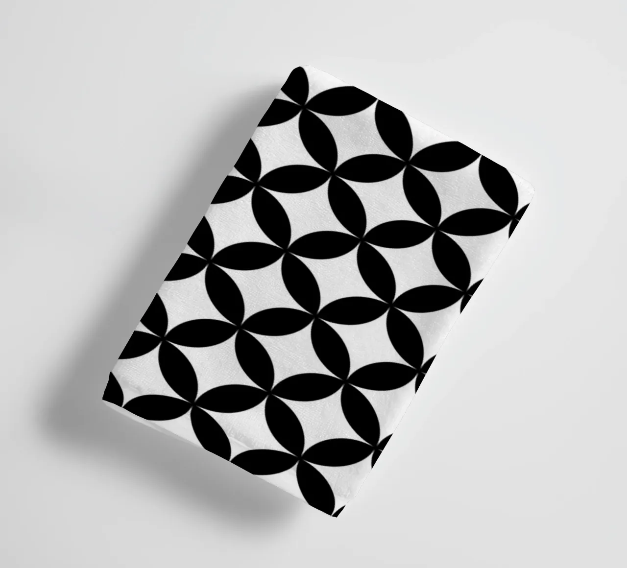 Minimal Geometric Flower Pattern 2 | Black on White towel by Beauty in Simplicity