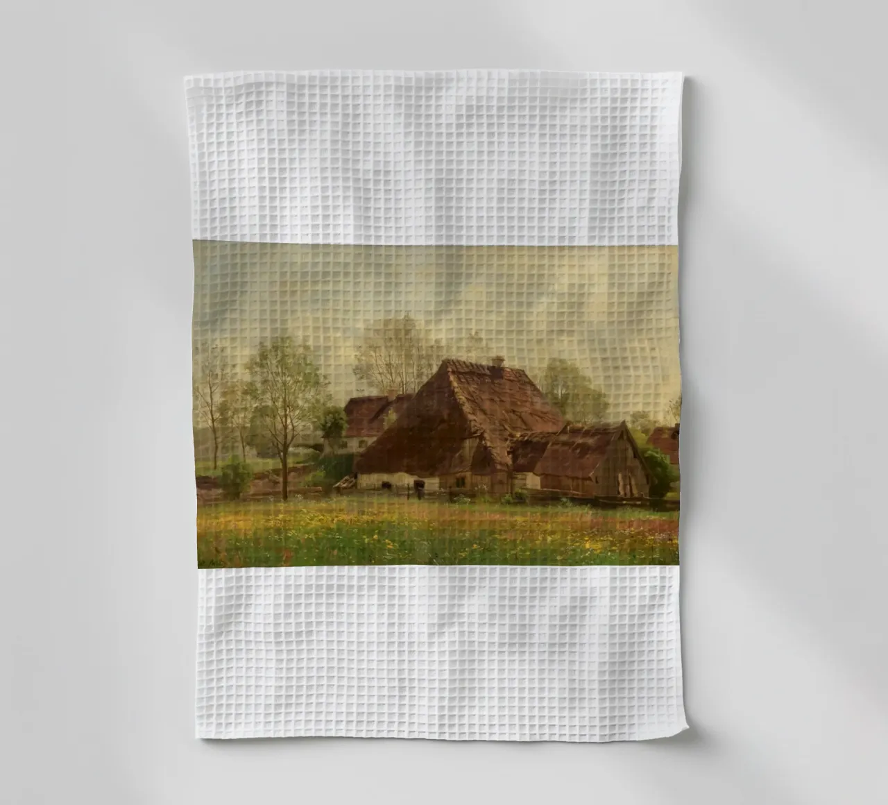 maison ancienne avec une grande cour torchon de pleceng shope