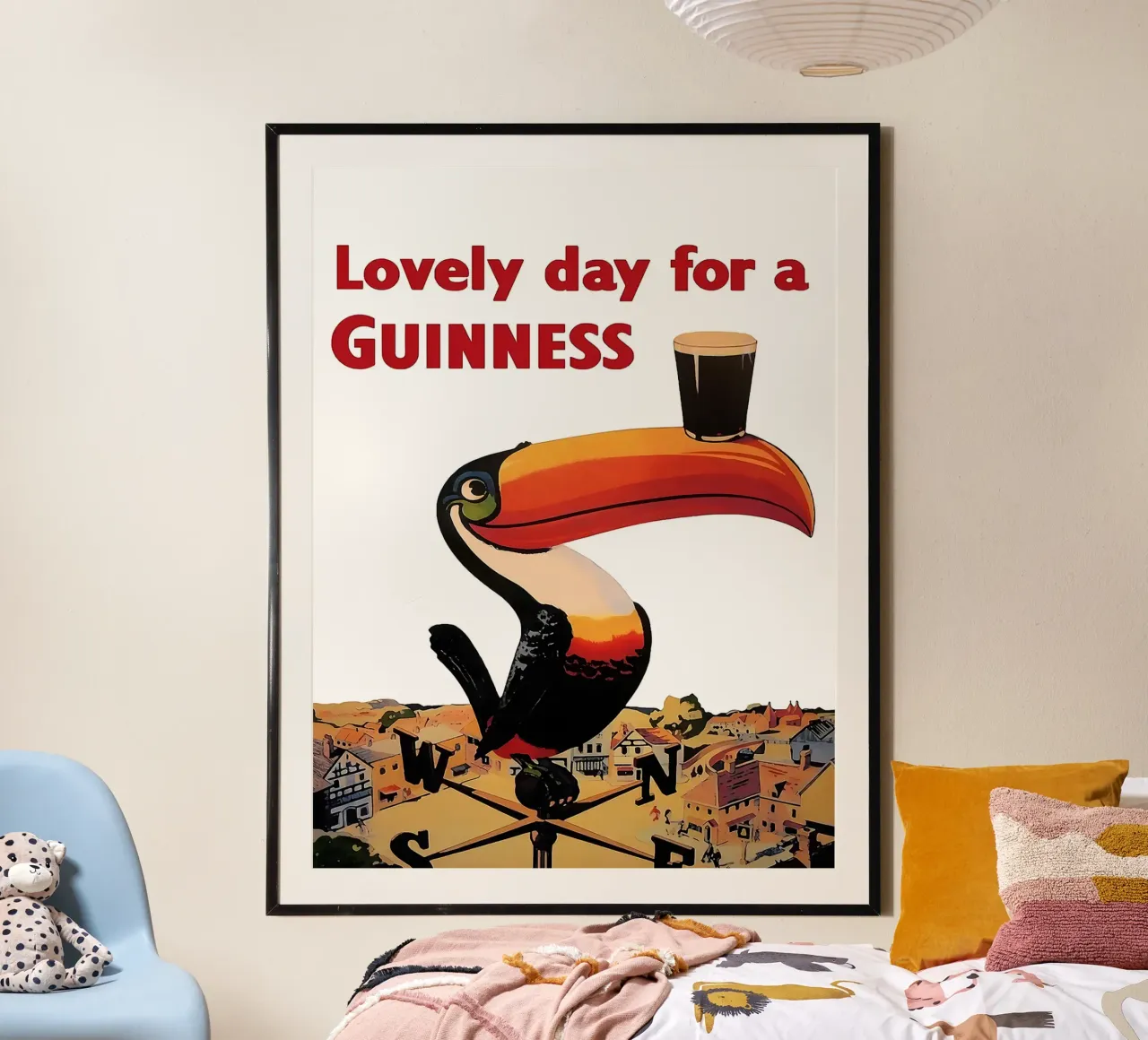 toucan beer pint guinness weather vane poster by Adam Bican