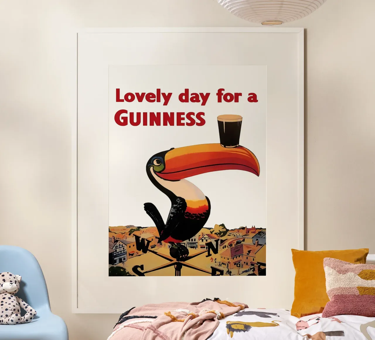toucan beer pint guinness weather vane poster by Adam Bican