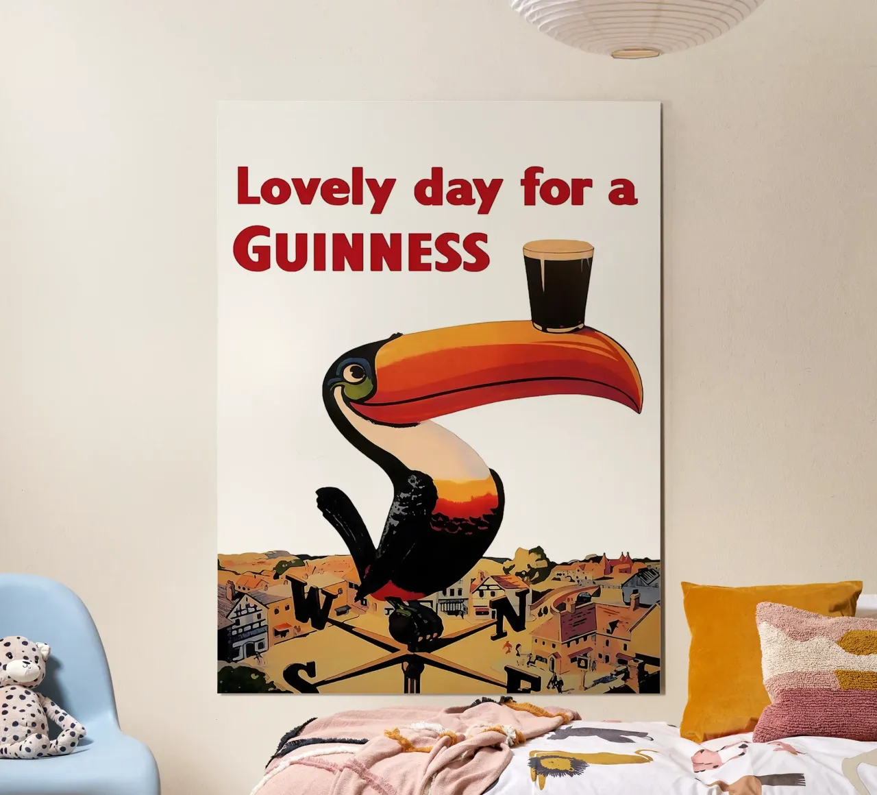 toucan beer pint guinness weather vane poster by Adam Bican
