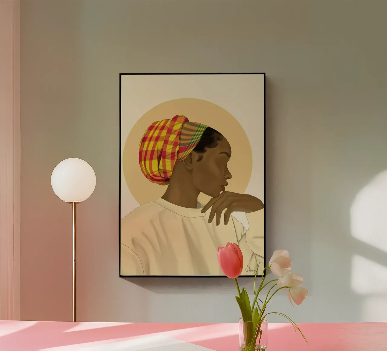 Poster Headwrap madras plexiglass da Jahleeya