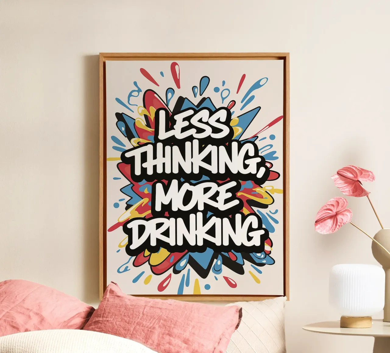 typography slogan text graphic words canvas with Floater frame by Adam Bican