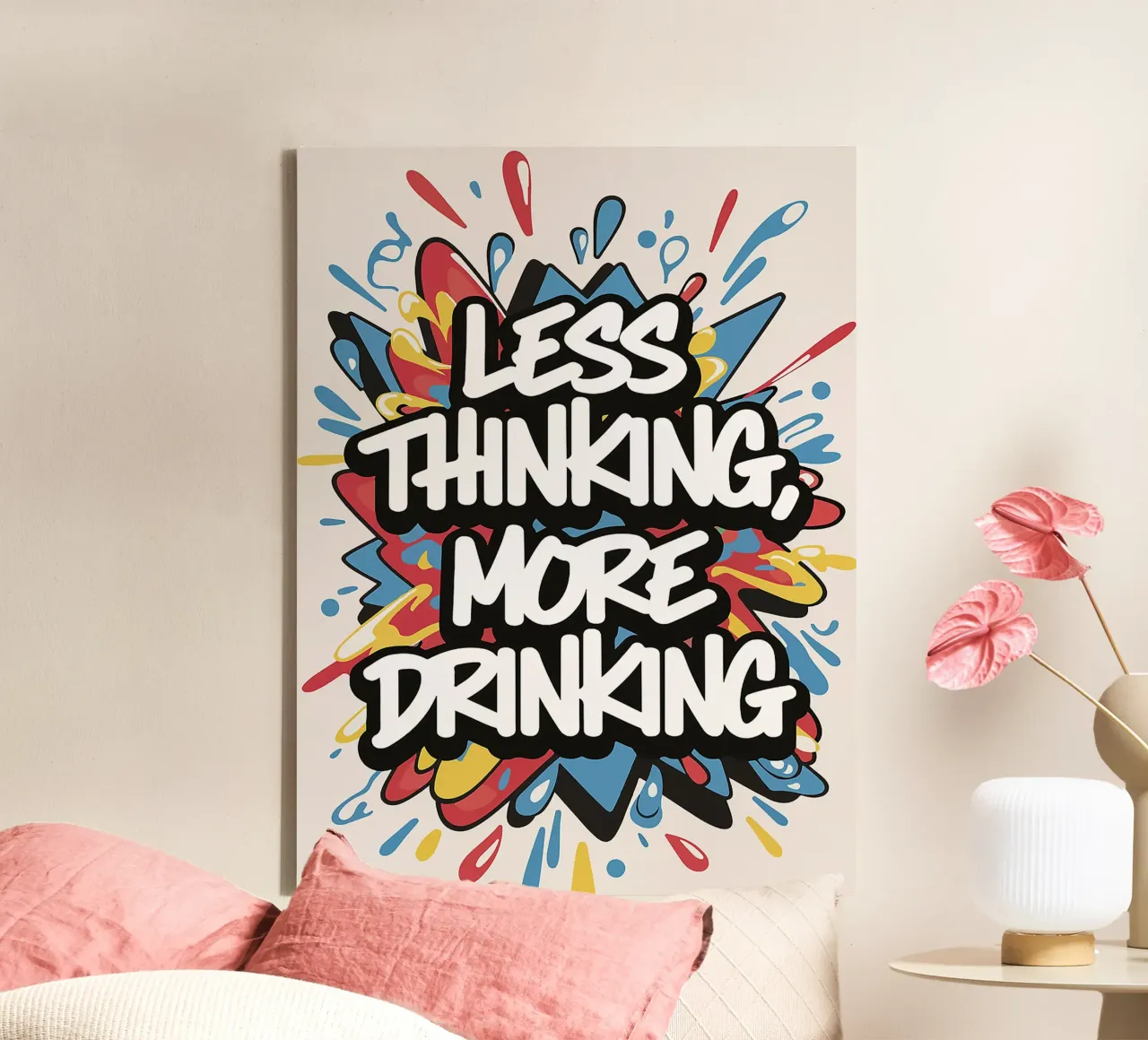 typography slogan text graphic words canvas with Floater frame by Adam Bican