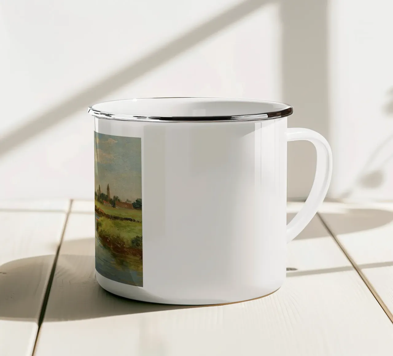 acqua limpida del fiume tazza in smalto da pleceng shope